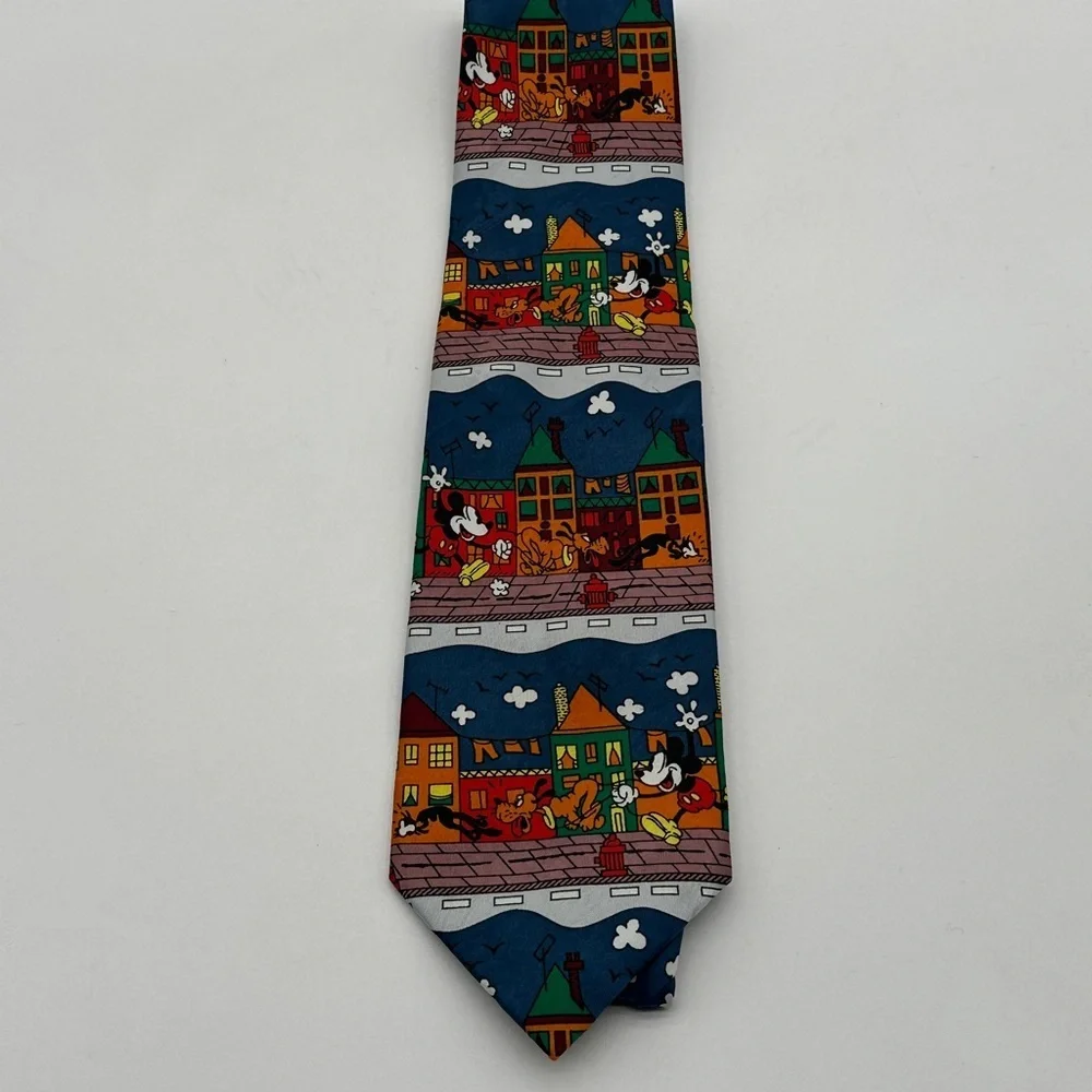 Balancine Tie Works Disney Mickey & Co. Neck Tie‎ - Mickey Mouse Walking Pluto
